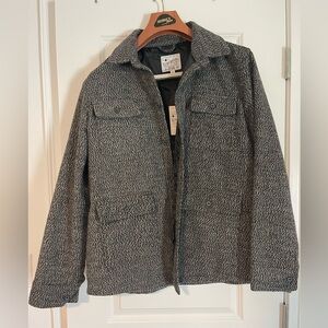 NWT Men’s Lucky Brand Black and White Textured Military Style Jacket, size XL